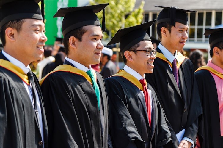 International students graduating